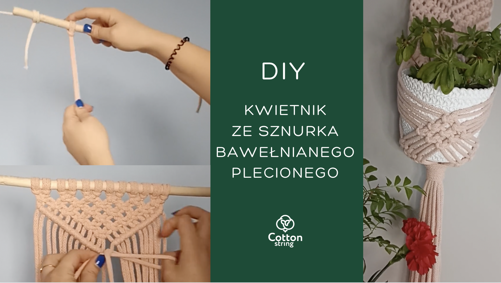 Tutorial: Jak Wykonać Piękny Kwietnik ze Sznurka Bawełnianego Plecionego - Krok po Kroku- Makrama