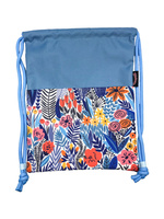 Waterproof bag with blue rope - Flowers #3 - size S