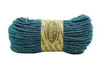 Cotton cord braided with cotton core with free gold threads 3mm - 100m - Blue
