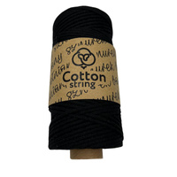 Braided cotton string 2mm - 100m - Black