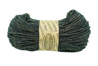 Cotton cord braided with cotton core with free gold threads 3mm - 100m - Black
