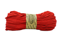 Braided cotton cord without core 5mm - 100m - Red