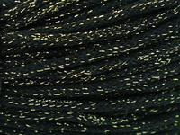 Loose braided cotton core cord with gold thread 5mm - 500m - Black