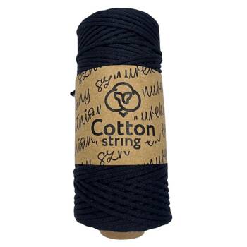 Braided cotton cord 2mm - 100m - Dark navy blue