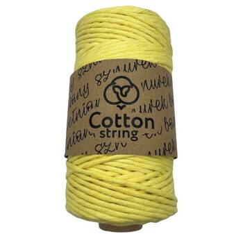 Cotton twisted cord 3mm 1PLY - 100m - Straw yellow