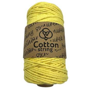 Cotton twisted cord 3mm 3PLY - 100m - Straw Yellow