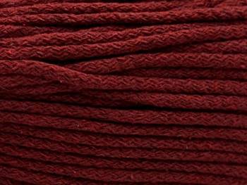 Loose braided cotton cord with cotton core 5mm - 500m - Maroon red