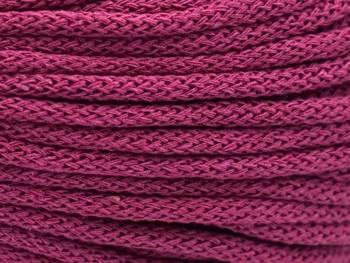 Loose braided cotton cord with cotton core 5mm - 500m - Raspberry Pink