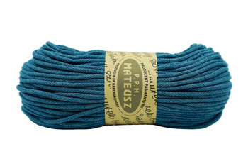 Braided cotton string with a cotton core 5mm - 100m - Petrol blue