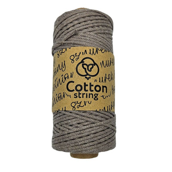 Sznurek bawełniany pleciony z rdzeniem bawełnianym 5mm - 100m - Beż Ecru