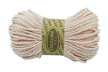 Cotton cord, braided with a cotton core and gold thread, 5mm - 100m - Pink