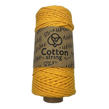 Sznurek bawełniany pleciony z rdzeniem bawełnianym 5mm - 100m - Beż Ecru