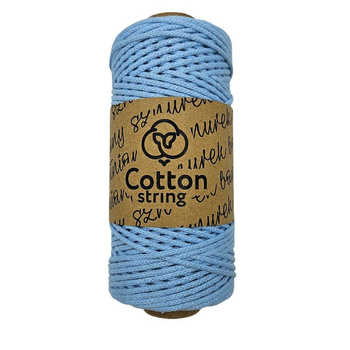 Sznurek bawełniany pleciony 2mm - 100m - Niebieski 25