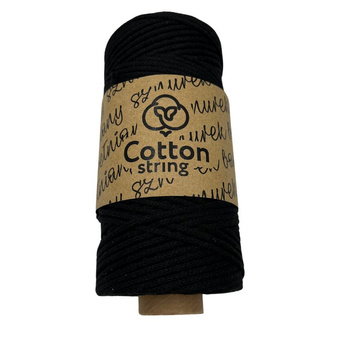 Braided cotton string 2mm - 100m - Black