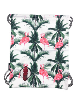 Waterproof bag with zebra rope - Flamingos #3 - size L