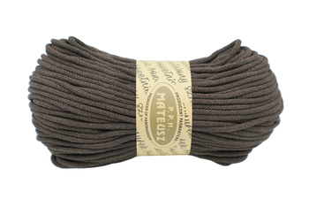 Braided cotton string with a cotton core 3mm - 100m - Dark brown