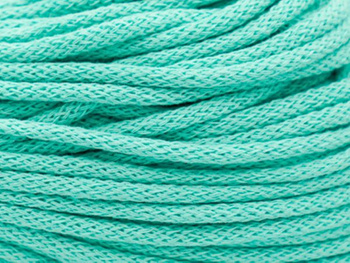 Loose braided cotton cord with cotton core 5mm - 500m - Mint green