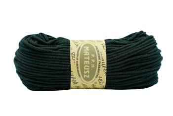 Braided cotton cord with a cotton core 5mm - 100m - Black