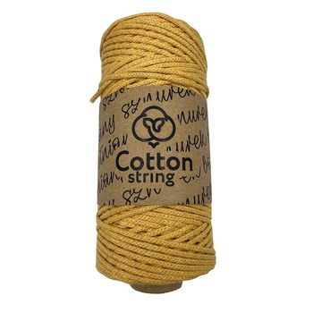 Sznurek bawełniany pleciony z rdzeniem bawełnianym 5mm - 100m - Beż Ecru