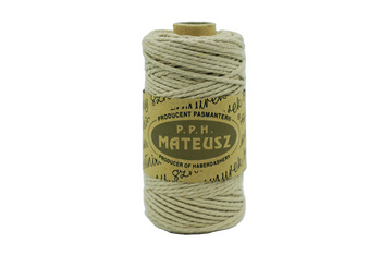 Sznurek bawełniany skręcany 3mm 3PLY - 100m - Beż Kartonowy