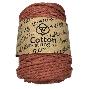 Sznurek bawełniany skręcany 5mm 3PLY - 100m - Cegła
