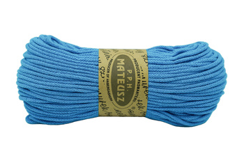 Braided cotton string with a cotton core 3mm - 100m - Blue
