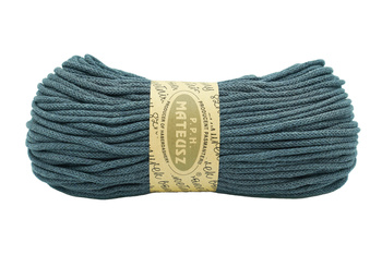 Braided cotton cord with cotton core 5mm - 100m - Denim blue