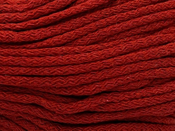 Loose braided cotton cord with cotton core 5mm - 500m - Red