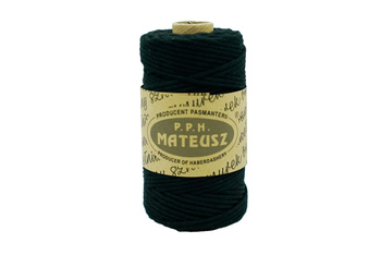 Sznurek bawełniany skręcany 3mm 1PLY - 100m -  Czarny