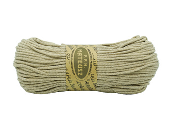 Braided cotton cord without core 5mm - 100m - Cardboard Beige