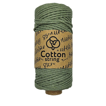 Sznurek bawełniany pleciony z rdzeniem bawełnianym 5mm - 100m - Beż Ecru