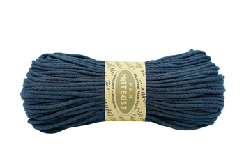 Braided cotton cord without core 5mm - 100m - Navy blue