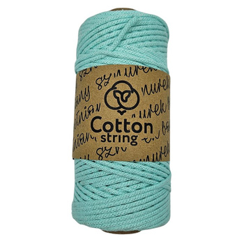 Sznurek bawełniany pleciony 2mm - 100m -  Miętowy