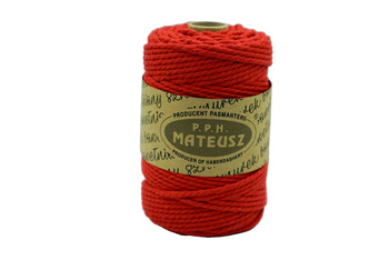 Twisted cotton cord 5mm 3PLY - 100m - Red