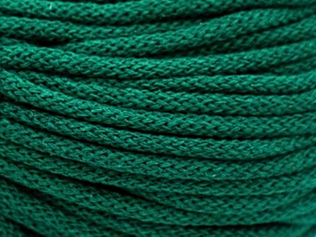 Loose braided cotton cord with cotton core 5mm - 1000m - Bottle green