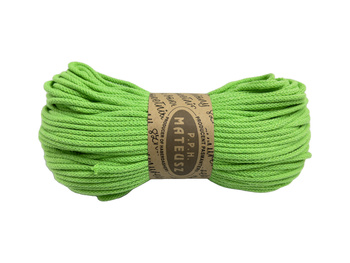 Sznurek bawełniany pleciony z rdzeniem bawełnianym 3mm - 100m - Zielony limonka