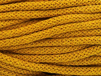 Loose braided cotton cord with cotton core 5mm - 2000m - Mustard yellow