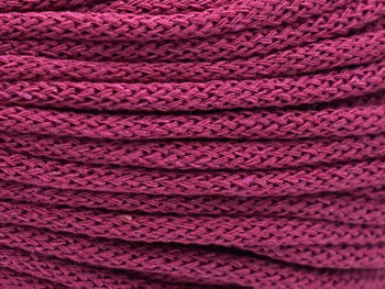 Loose braided cotton cord with cotton core 3mm - 1000m - Raspberry Pink