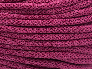 Loose braided cotton cord with cotton core 5mm - 1000m - Raspberry pink