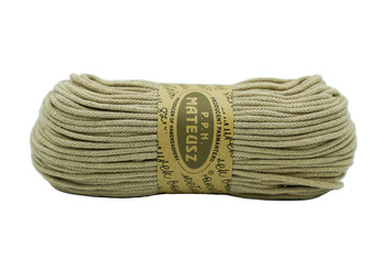 Braided cotton string with a cotton core 3mm - 100m - Cardboard Beige
