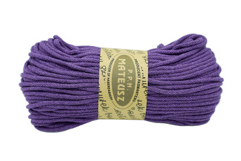 Braided cotton string with a cotton core 5mm - 100m - Purple