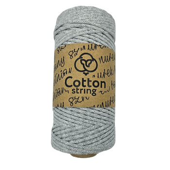 Sznurek bawełniany pleciony 2mm - 100m - Szary 18 jasny