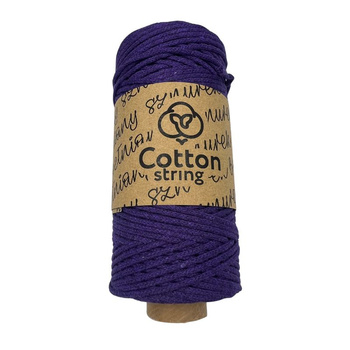 Sznurek bawełniany pleciony 2mm - 100m - Fioletowy