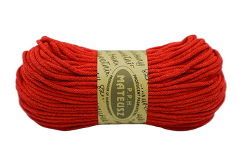 Braided cotton string with a cotton core 3mm - 100m - Red