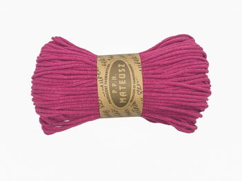 Braided cotton string with a cotton core 3mm - 100m - Raspberry pink