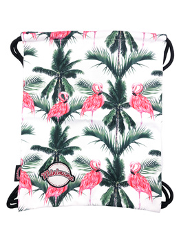 Waterproof bag with black rope - Flamingos #3 - size L