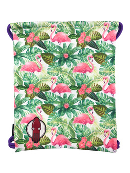 Waterproof bag with purple rope - Flamingos #1- size L