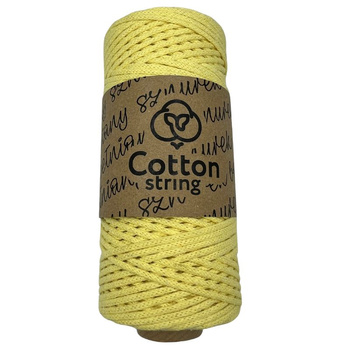 Braided cotton cord 2mm - 100m - Pastel yellow