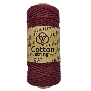 Sznurek bawełniany pleciony 2mm - 100m - Burgund