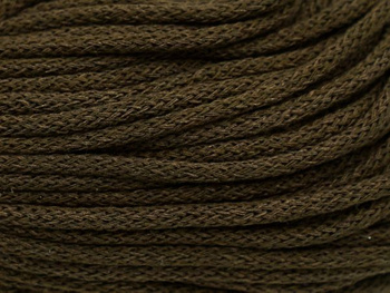 Loose braided cotton cord with cotton core 5mm - 1000m - Chocolate brown